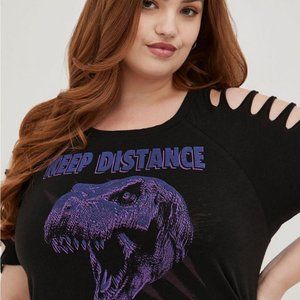 Torrid Jurassic World 3 Slashed Raglan Tee